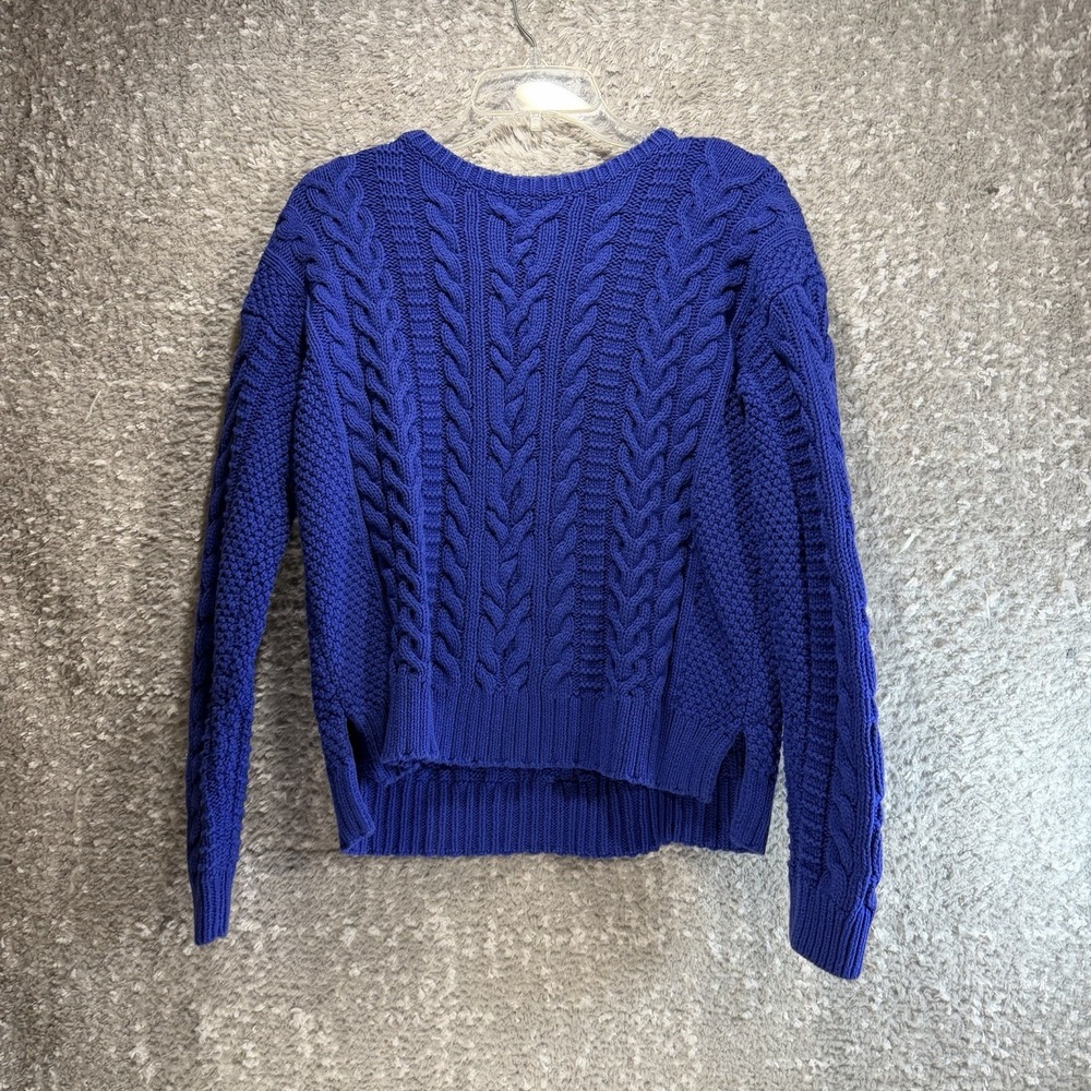 Lauren Ralph Lauren Cable Knit Sweater Women's L Blue Old Money Academia Preppy